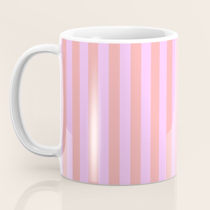Sand Pink and Clematis Pink Summer Gazebo Stripes Coffee Mug Gallery Image 3