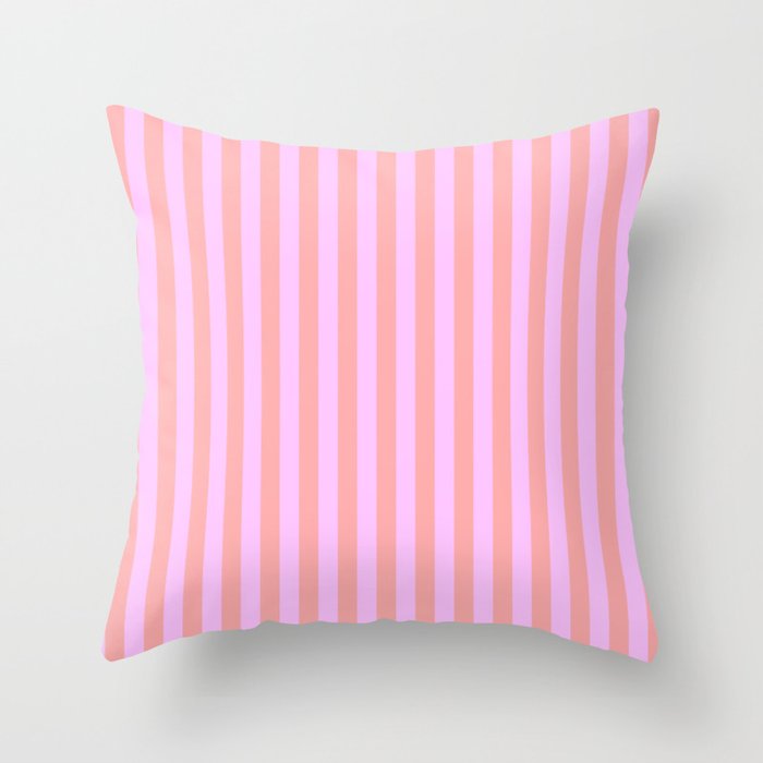 Sand Pink and Clematis Pink Summer Gazebo Stripes Throw Pillow Gallery Image 1