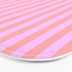 Sand Pink and Clematis Pink Summer Gazebo Stripes Bath Mat Gallery Image 3