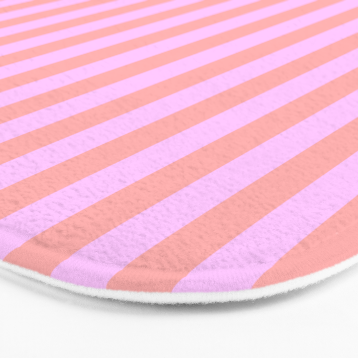 Sand Pink and Clematis Pink Summer Gazebo Stripes Bath Mat Gallery Image 3