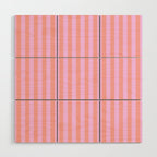Sand Pink and Clematis Pink Summer Gazebo Stripes Wood Wall Art Gallery Image 1