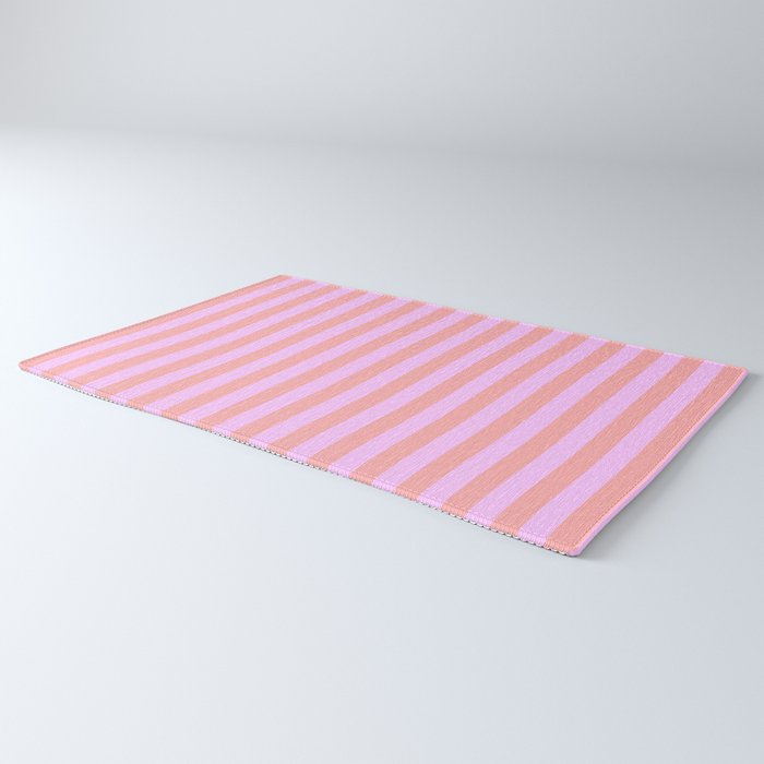 Sand Pink and Clematis Pink Summer Gazebo Stripes Rug Gallery Image 3