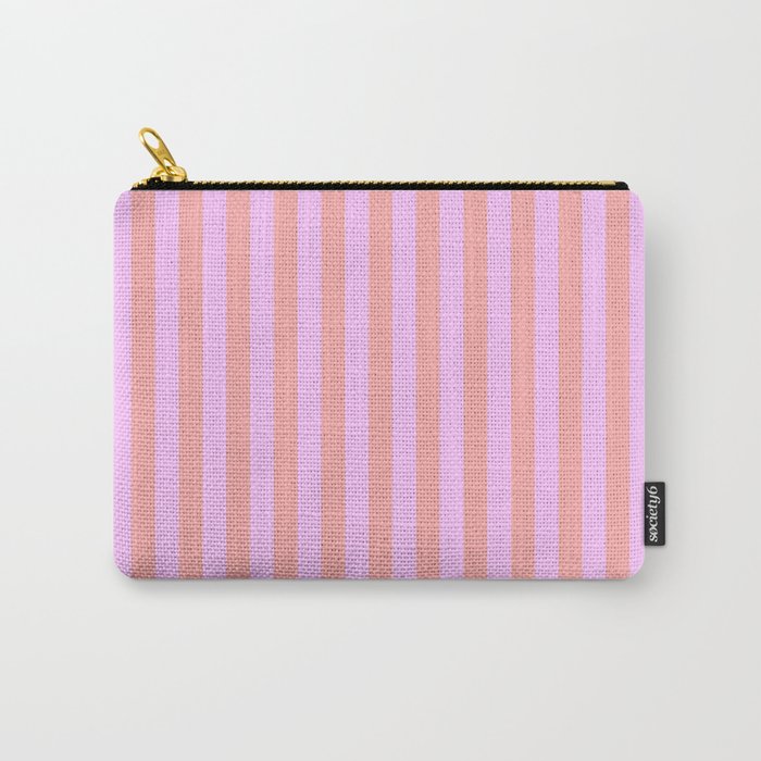 Sand Pink and Clematis Pink Summer Gazebo Stripes Carry All Pouch Gallery Image 1