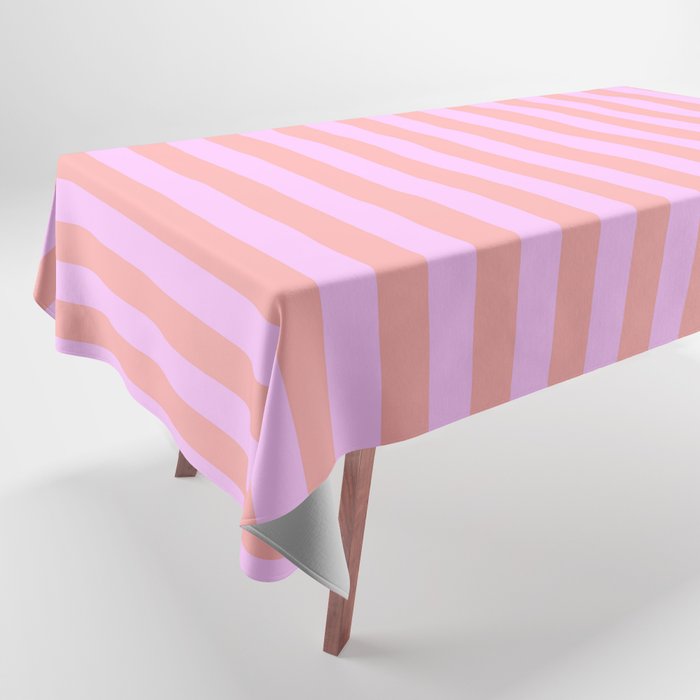 Sand Pink and Clematis Pink Summer Gazebo Stripes Tablecloth Gallery Image 1