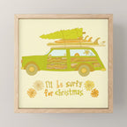 Surfy Christmas Wagon reto surf art by surfy birdy  Mini Art Print Gallery Image 1