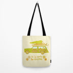 Surfy Christmas Wagon reto surf art by surfy birdy  Tote Bag Gallery Image 2