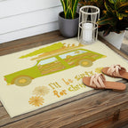 Surfy Christmas Wagon reto surf art by surfy birdy  Outdoor Rug Gallery Image 2