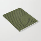 Minimal Line Curvature XVIII Dark Green Mid Century Modern Arch Abstract Notebook Gallery Image 2