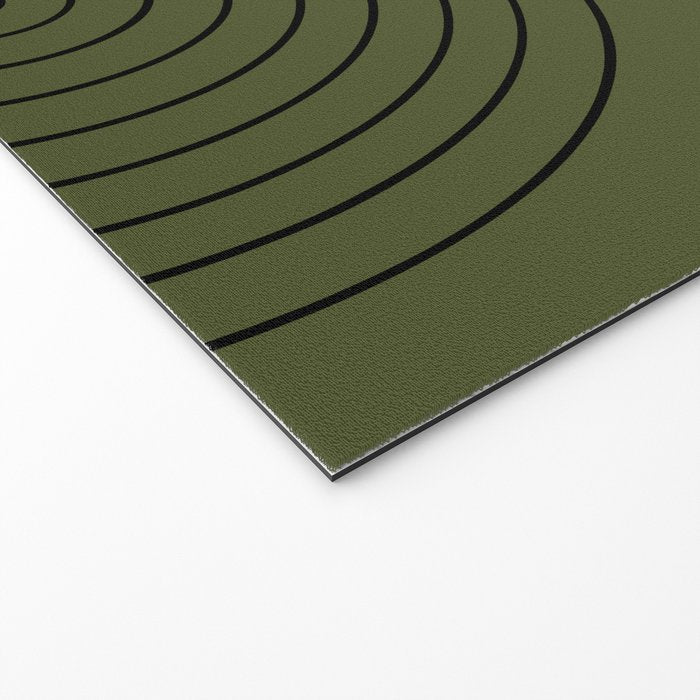 Minimal Line Curvature XVIII Dark Green Mid Century Modern Arch Abstract Welcome Mat Gallery Image 2