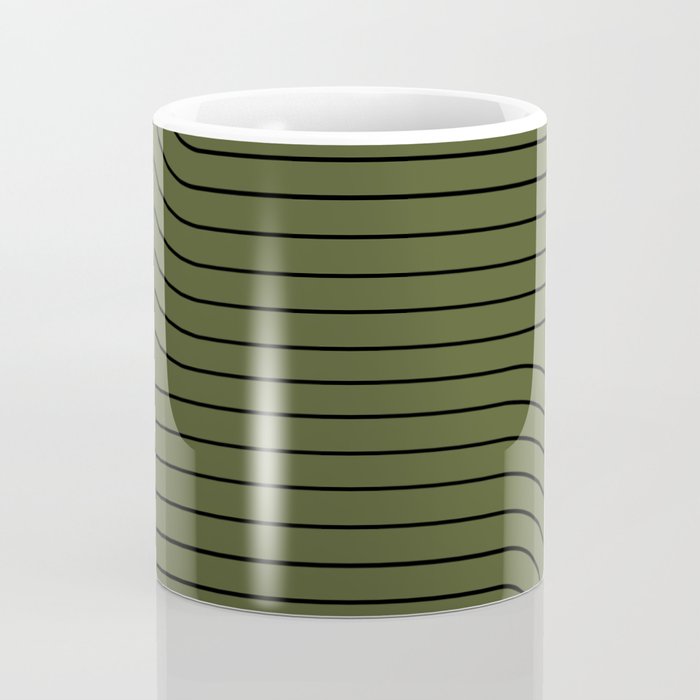 Minimal Line Curvature XVIII Dark Green Mid Century Modern Arch Abstract Coffee Mug Gallery Image 4