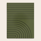 Minimal Line Curvature XVIII Dark Green Mid Century Modern Arch Abstract Notebook Gallery Image 4