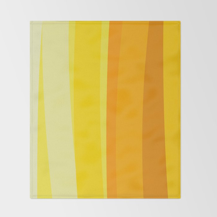 Ombre Yellow Organic Stripes Throw Blanket Gallery Image 2