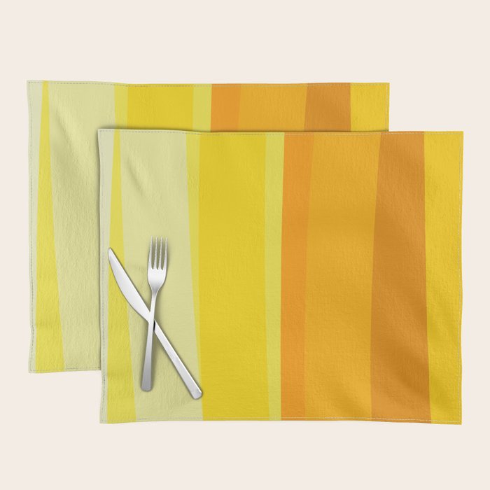 Ombre Yellow Organic Stripes Placemat Gallery Image 1