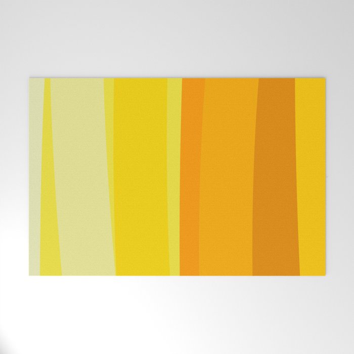 Ombre Yellow Organic Stripes Welcome Mat Gallery Image 1