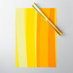 Ombre Yellow Organic Stripes Wrapping Paper Gallery Image 1