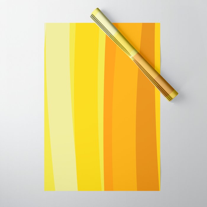 Ombre Yellow Organic Stripes Wrapping Paper Gallery Image 1