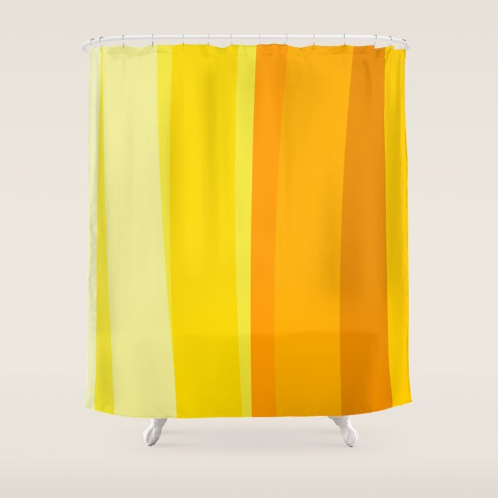 Ombre Yellow Organic Stripes Shower Curtain Gallery Image 1