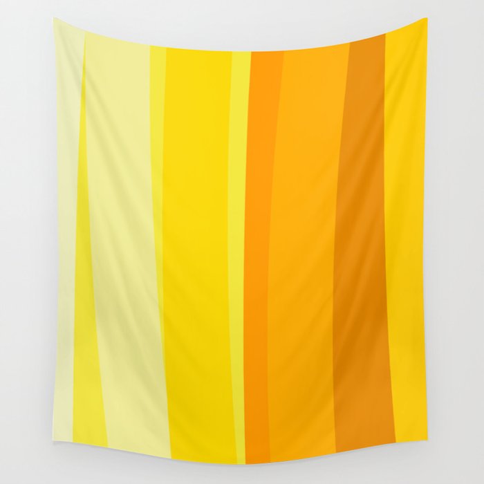 Ombre Yellow Organic Stripes Wall Tapestry Gallery Image 4