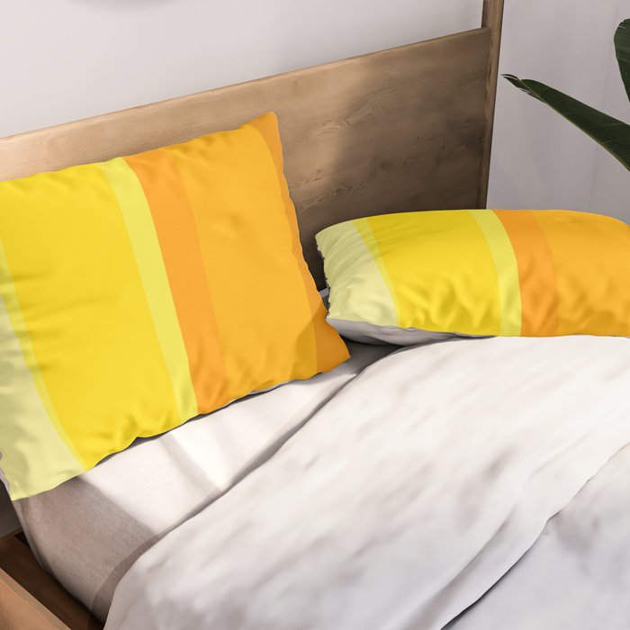 Ombre Yellow Organic Stripes Pillow Sham Gallery Image 2