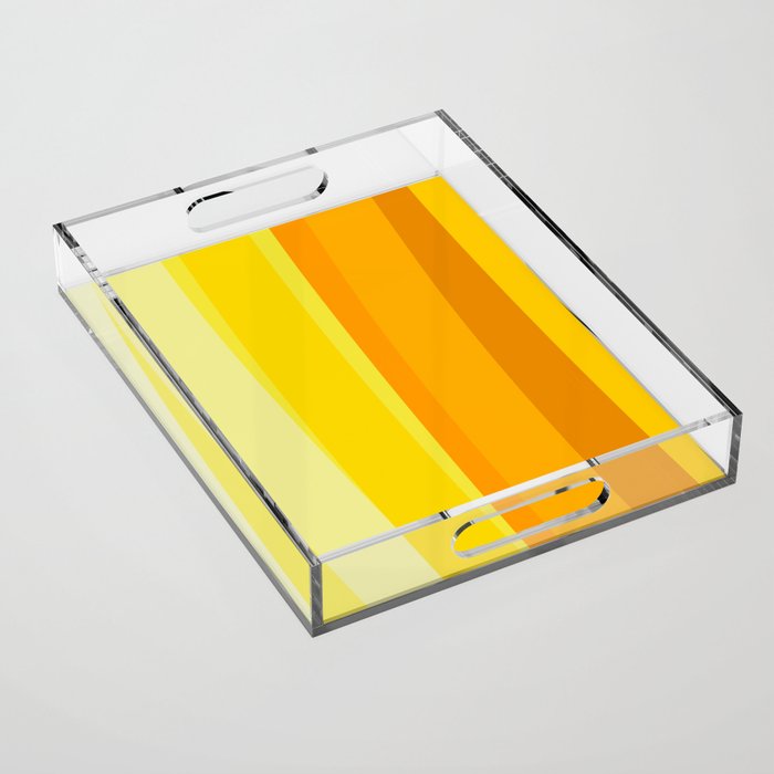 Ombre Yellow Organic Stripes Acrylic Tray Gallery Image 1