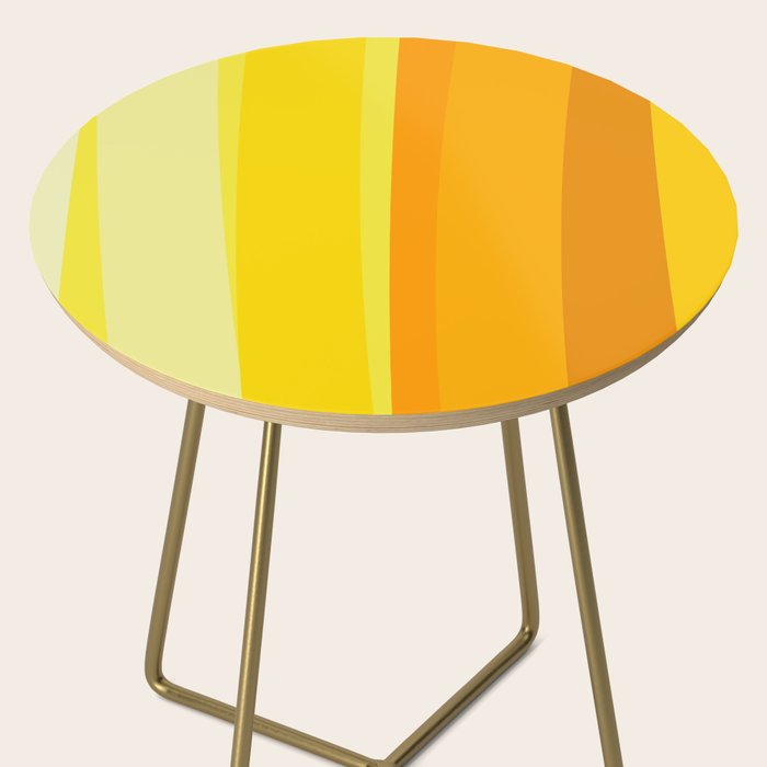 Ombre Yellow Organic Stripes Side Table Gallery Image 2