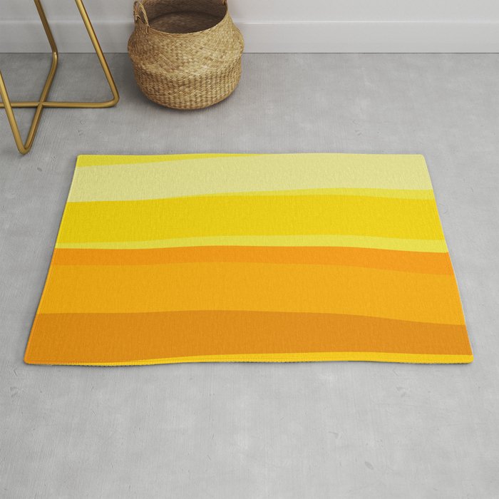 Ombre Yellow Organic Stripes Rug Gallery Image 1