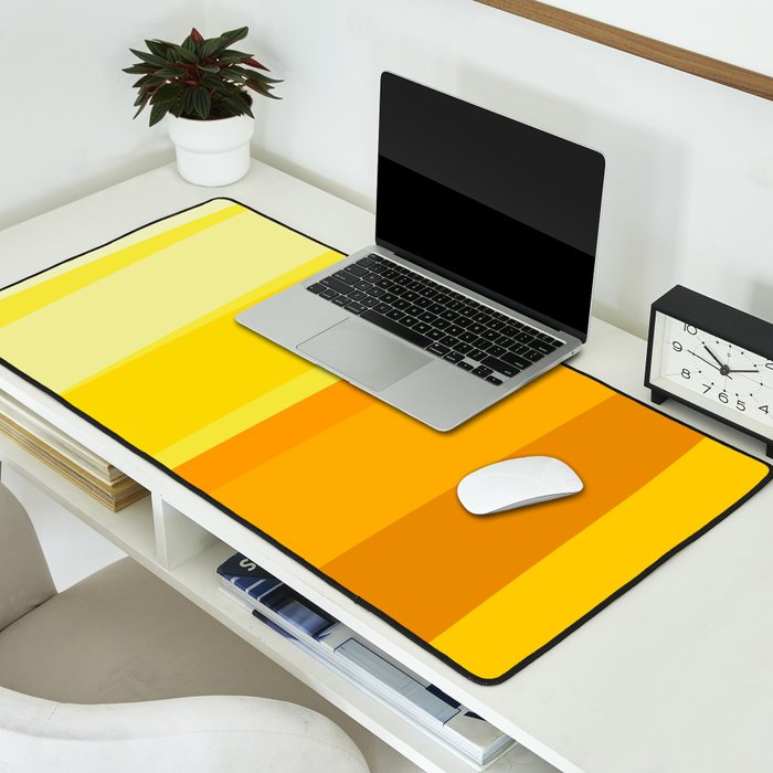 Ombre Yellow Organic Stripes Desk Mat Gallery Image 2