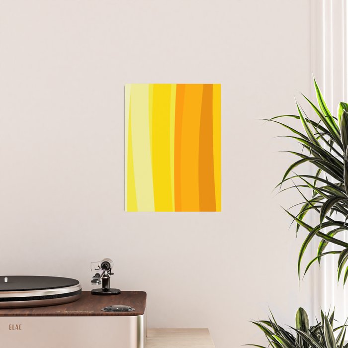 Ombre Yellow Organic Stripes Poster Gallery Image 2