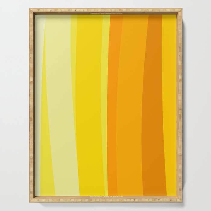 Ombre Yellow Organic Stripes Serving Tray Gallery Image 1