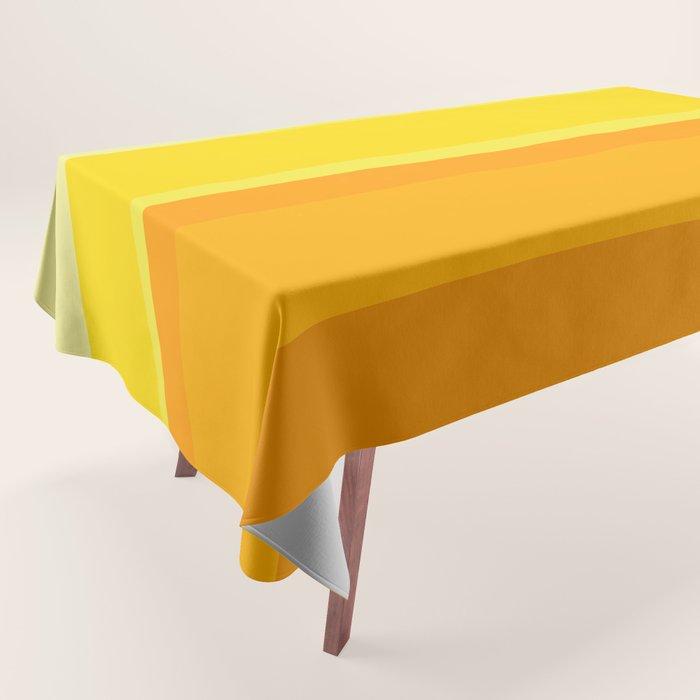 Ombre Yellow Organic Stripes Tablecloth Gallery Image 1