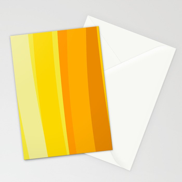 Ombre Yellow Organic Stripes Stationery Card Gallery Image 2