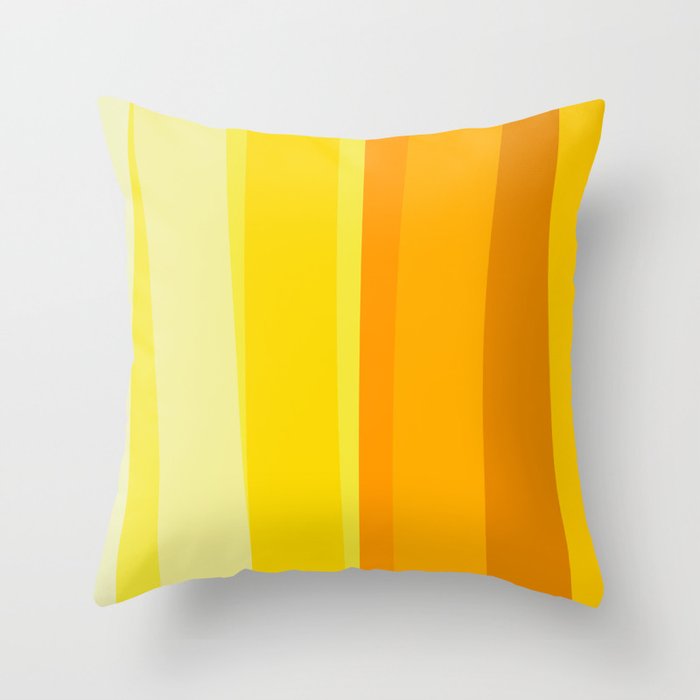 Ombre Yellow Organic Stripes Throw Pillow Gallery Image 1