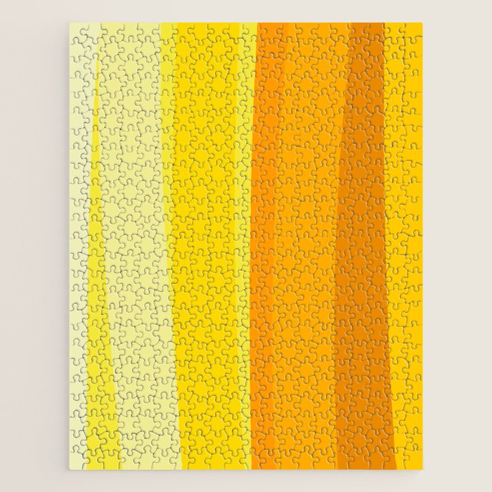 Ombre Yellow Organic Stripes Jigsaw Puzzle Gallery Image 1