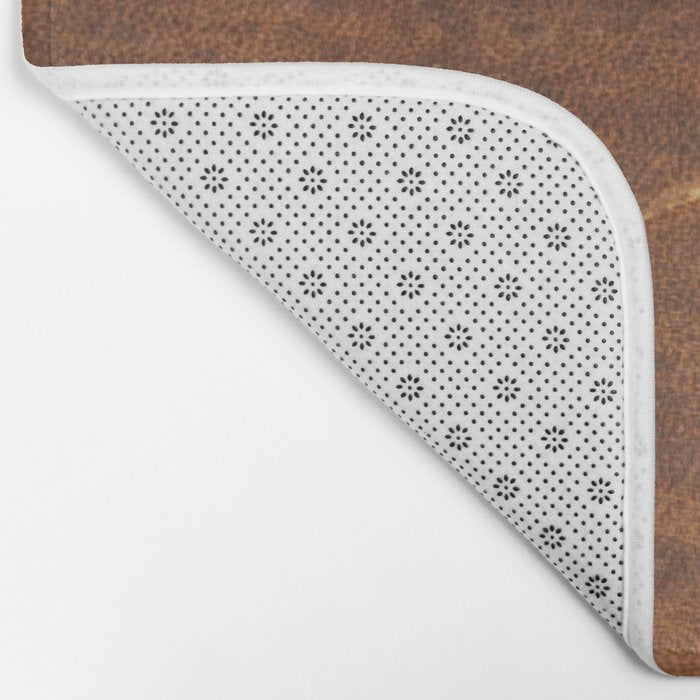 Old Tan Faux Leather Texture Bath Mat Gallery Image 2