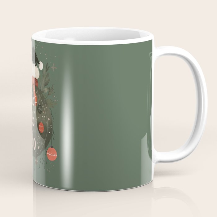 Festive Ho Ho Ho Bauble Green  Coffee Mug Gallery Image 1