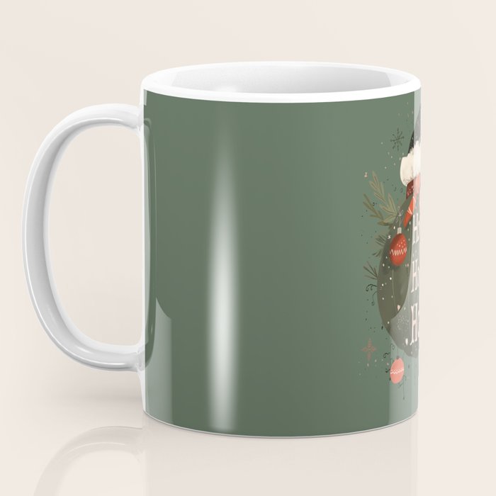 Festive Ho Ho Ho Bauble Green  Coffee Mug Gallery Image 3