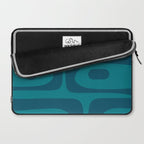 Mid Century Modern Piquet Abstract Pattern in Teal and Blue Laptop Sleeve Gallery Image 2