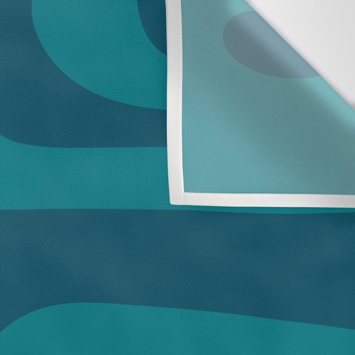 Mid Century Modern Piquet Abstract Pattern in Teal and Blue Wall Tapestry Gallery Image 3