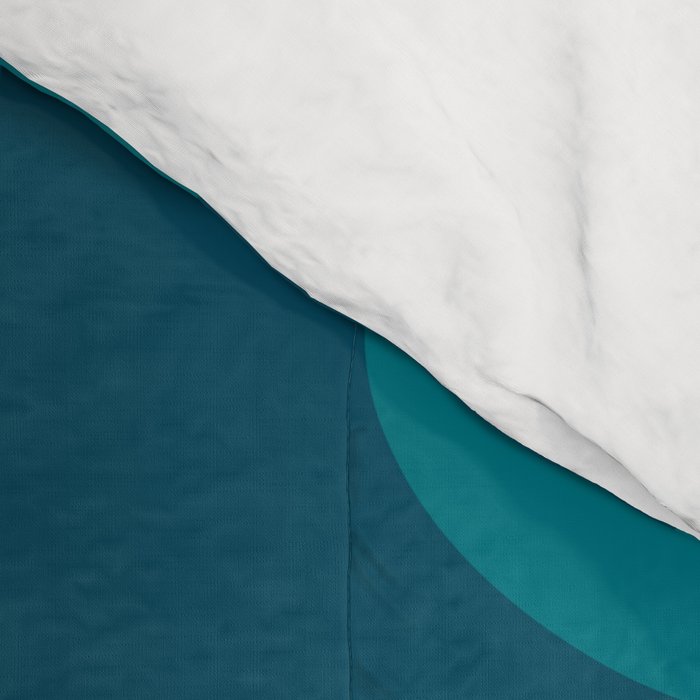 Mid Century Modern Piquet Abstract Pattern in Teal and Blue Comforter Gallery Image 4
