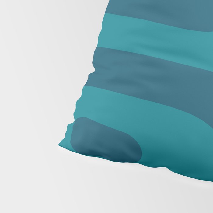 Mid Century Modern Piquet Abstract Pattern in Teal and Blue Pillow Sham Gallery Image 4