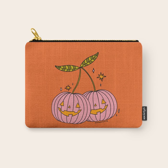 Pink Pumpkin Cherries Carry All Pouch Gallery Image 1