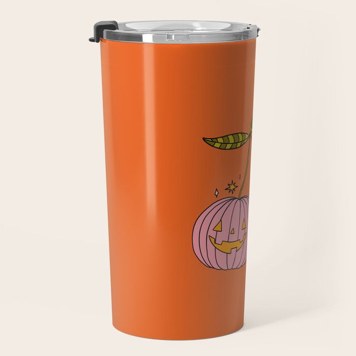 Pink Pumpkin Cherries Travel Mug Gallery Image 3
