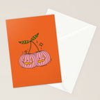 Pink Pumpkin Cherries Stationery Card Gallery Image 2