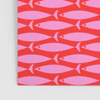 Geometric Fish Preppy Pink and Red Pattern Poster Gallery Image 3