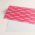 Geometric Fish Preppy Pink and Red Pattern Wrapping Paper Gallery Image 2