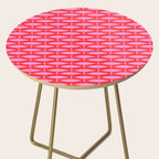 Geometric Fish Preppy Pink and Red Pattern Side Table Gallery Image 2