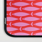 Geometric Fish Preppy Pink and Red Pattern Laptop Sleeve Gallery Image 3