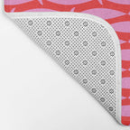Geometric Fish Preppy Pink and Red Pattern Bath Mat Gallery Image 2