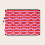 Geometric Fish Preppy Pink and Red Pattern Laptop Sleeve Gallery Image 1