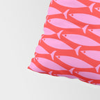 Geometric Fish Preppy Pink and Red Pattern Pillow Sham Gallery Image 4
